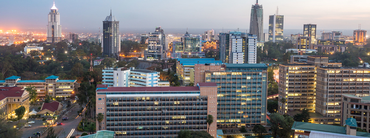 Moden Nairobi cityscape - Capital City of Kenya, East Africa